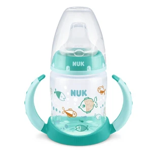 NUK First Choice Learner Bottle Trainingsflasche mit zwei Griffen & weichem Silikonauslauf für 6-18 Monate 150ml 10.743.943 - Grün