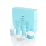 LAVISH CARE Hydro Boost Moisturizing Face Mask 75ml - Scrub Blonde Facial Exfoliation Rejuvenating Scrub with Hyaluronic 50ml - Moisturizing Light Texture Gel Cream 50ml - Moisturizing Face Serum 30ml - FREE Gua Sha