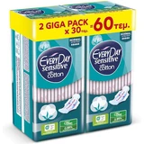 Toallas Sanitarias EVERYDAY Sensitive Cotton Normal Ultra Plus Giga Pack 60 Piezas 2x30