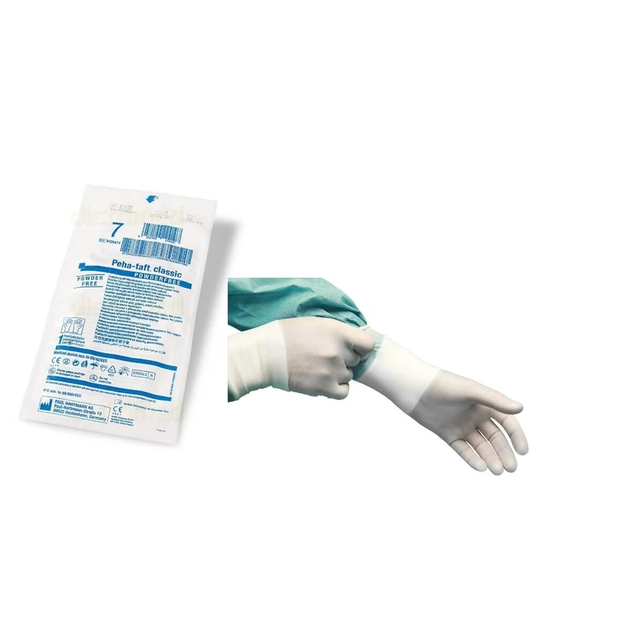 HARTMANN Peha-taft Classic Chirurgische Sterile Latexhandschuhe No7 ohne Puder - 1 Paar