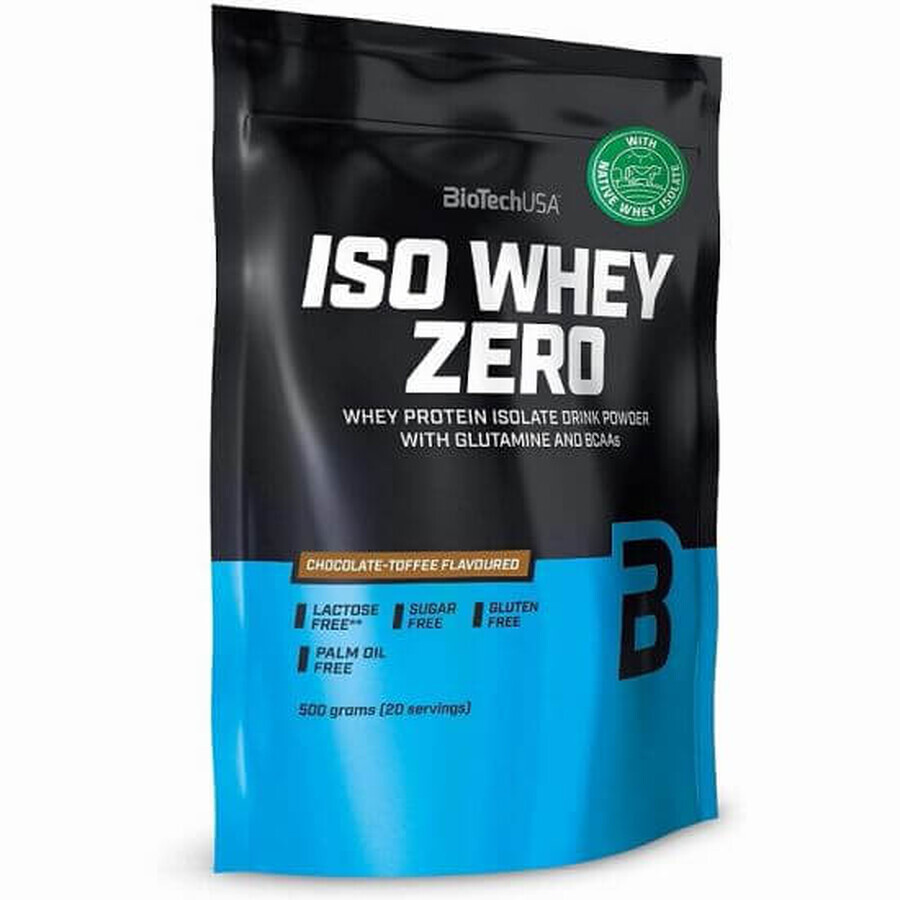 Comprar Iso Whey Zero Proteína en Polvo, Chocolate Tofee, 500g, BiotechUSA Iso Whey Zero Proteína en Polvo, Chocolate Tofee, 500g, BiotechUSA