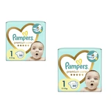 PAMPERS Baby Diapers Premium Care No.1 For 2-5kg Value Pack 50x2 100 Pieces