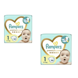 PAMPERS Babywindeln Premium Care No.1 für 2-5kg Value Pack 50x2 100 Stück