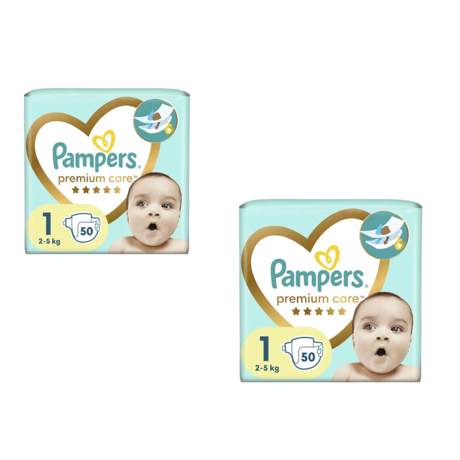PAMPERS Babywindeln Premium Care No.1 für 2-5kg Value Pack 50x2 100 Stück