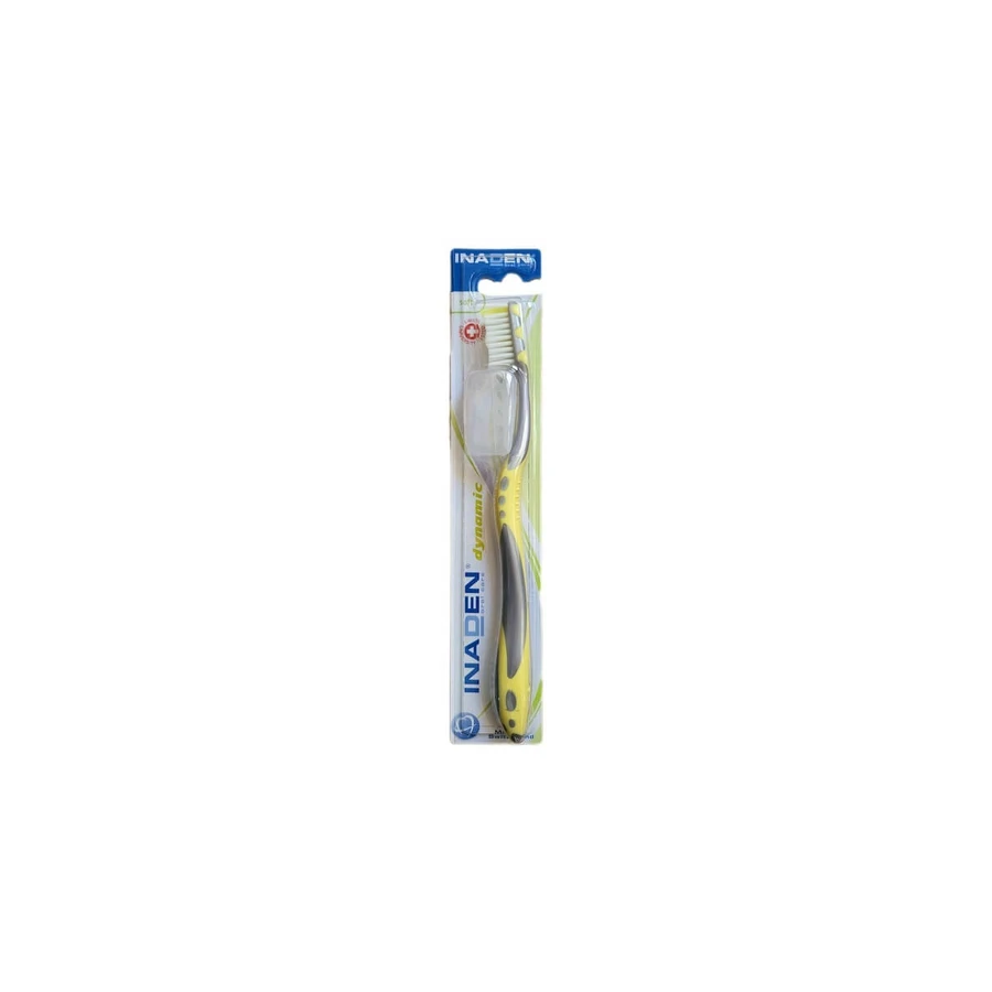 INADEN Dynamic Soft Zahnbürste mit Schutzkappe - Gelb