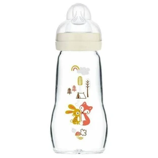 MAM Fles Matt Feel Good Glazen fles met siliconen voering, vanaf 2+ maanden [375SU] 260ml