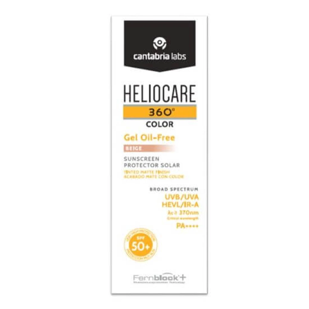 Heliocare 360 Color Zonbeschermingsgel met SPF 50+, Nunata Beige, 50 ml, Cantabria Labs