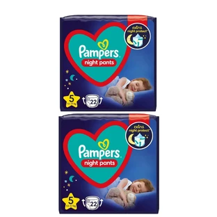 PAMPERS Nachtbroekjes Baby Nachtbroekjes Nr.5 44 Stuks (2 Verpakkingen van 22 Stuks)
