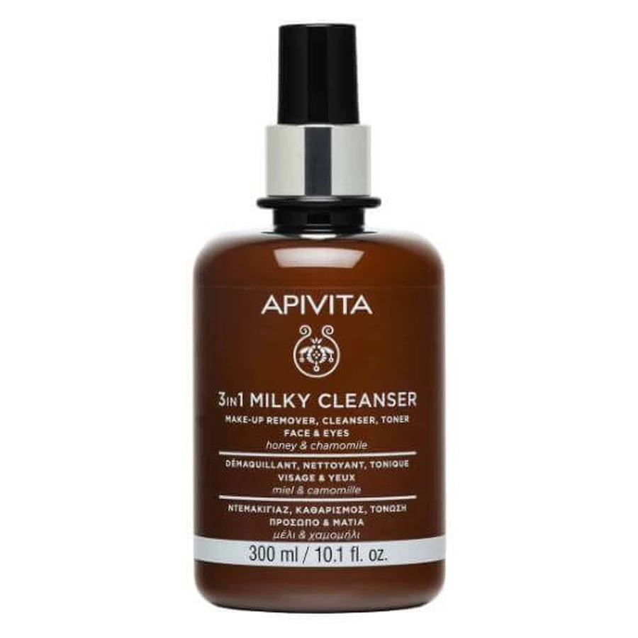 APIVITA Reinigingsmelk 3 in 1 met Kamille & Honing Reinigingsmelk 3 in 1 voor gezicht & ogen met Kamille & Honing Voor alle huidtypes 300ml
