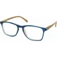 EYELEAD Lunettes pour presbyte - Lunettes de lecture avec branches en bois et monture bleue osseuse E212 +2.50