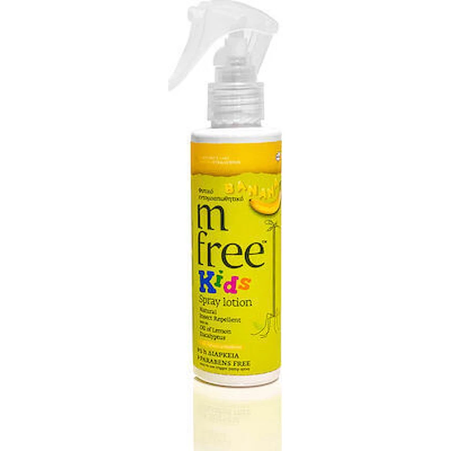 M-FREE Kids Spray Loción Repelente de Insectos Banana Kids Herbal con Fragancia de Plátano 125ml