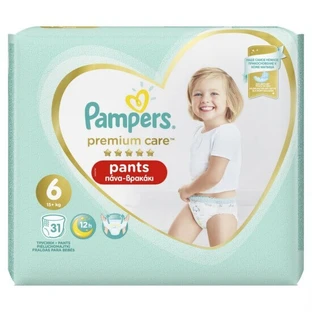 PAMPERS Baby Broekjes Premium Broekjes Nr.6 15+Kgr 31 Stuks Jumbo verpakking
