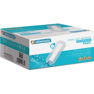 ALFASHIELD Almohadillas Autoadhesivas Estériles Impermeables 9x25cm 50 Piezas