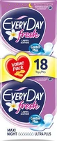 EVERYDAY Fresh Maxi Night Ultra Plus Alas de Noche para Aumentar el Flujo 7 Gotas 18 Piezas