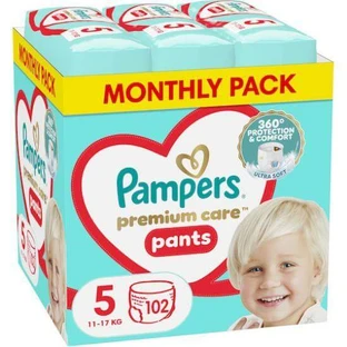 PAMPERS Premium Care Pants Pañales Mensuales para Bebé-No5 (11-17kg) 102 Piezas