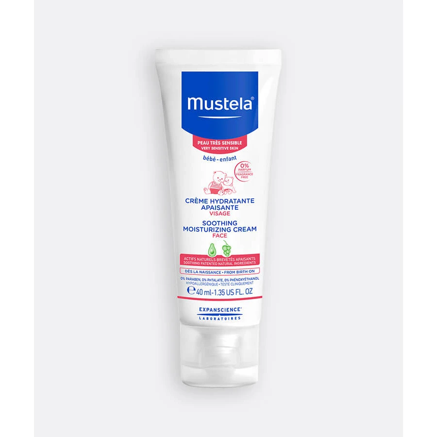 MUSTELA Bebe Bebe Crème hydratante apaisante pour le visage Crème hydratante apaisante pour le visage sensible de bébé 40ml