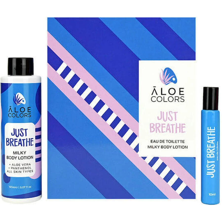ALOE COLORS Coffret Just Breathe 2024 Eau De Toilette Parfum Femme 10ml & Just Breathe Lotion Lactée 150ml