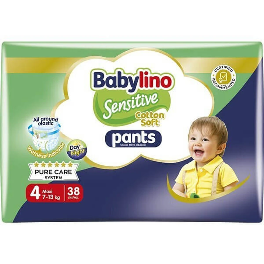 BABYLINO Pantalón Algodón Suave Unisex No4 Maxi 7-13kg 38 Piezas