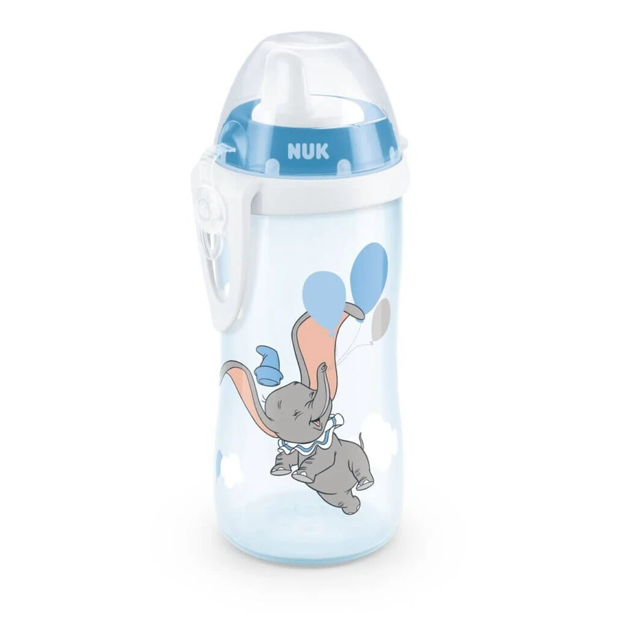 NUK First Choice Kiddy Cup Disney Azul Rizador con Boquilla Dura Azul Adecuado para Niños de 12+ Meses 300ml