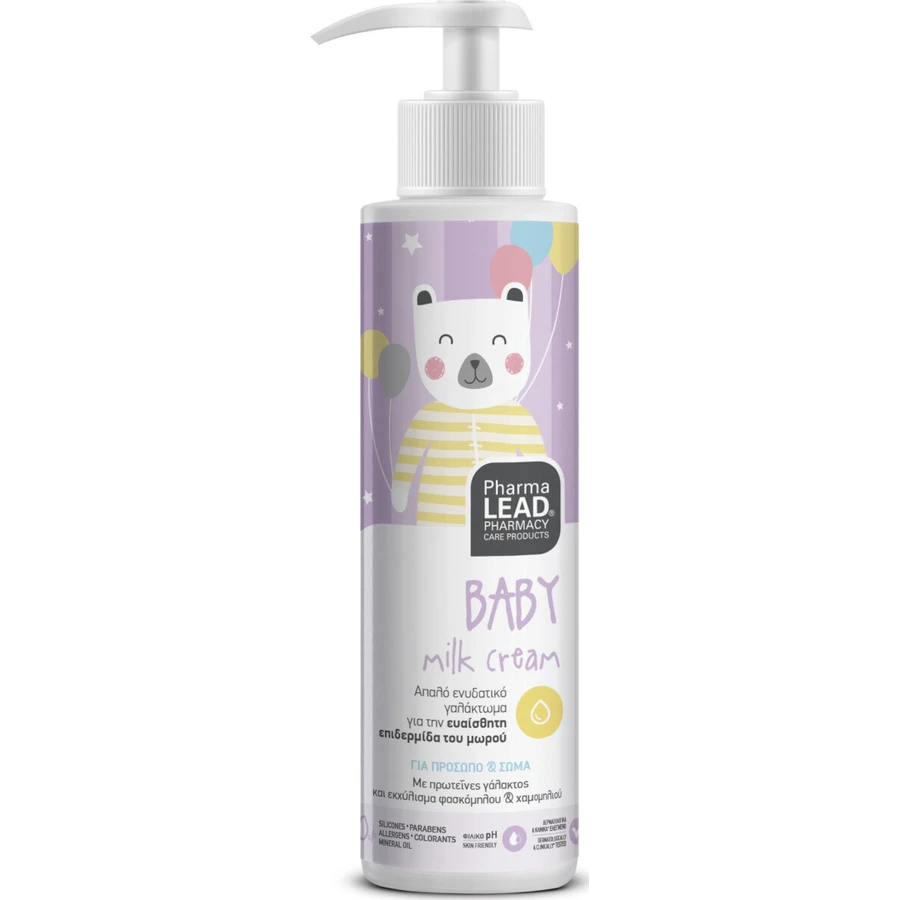 PHARMALEAD Babymelkcrème gezicht & lichaam, Hydraterende melk voor gezicht en lichaam, 150ml