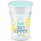 NUK Fruits Magic Cup Lerntasse mit umlaufendem Rand & Deckel mit Traubenfrucht-Deckel, für 8+ Monate 230ml 10.255.593 - Gelb