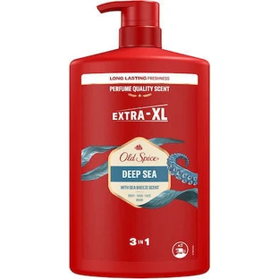 OLD SPICE Deep Sea Gel de Ducha y Champú 3en1 Gel de Ducha para Hombres Champú para Cuerpo Cabello y Cara 1000ml