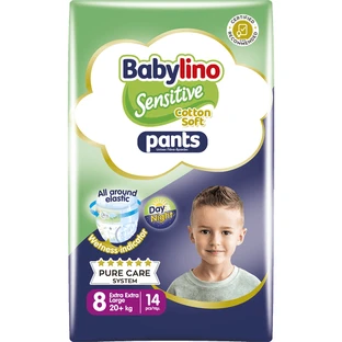 BABYLINO Pants Cotton Soft Unisex No8 Extra Extra Large 20+kg 14 Pieces