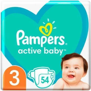 PAMPERS Pañales Active Baby No.3 6-10Kgr 54 piezas Value Pack