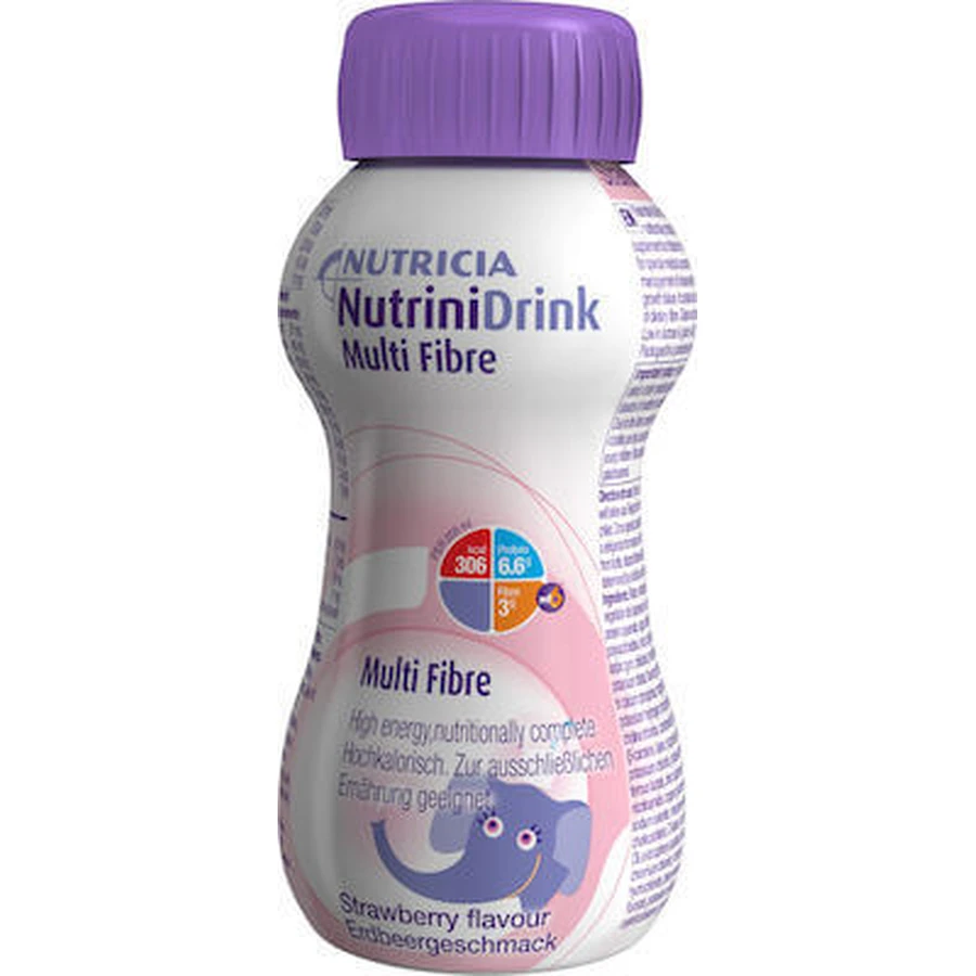 NUTRICIA Nutrini Drink Multivezel Voedingssupplement voor kinderen vanaf 1 jaar - Aardbei 200ml