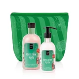 LAVISH CARE Set Navideño Beso de Muérdago Gel de Baño y Ducha 500ml & Loción Corporal Purpurina 300ml