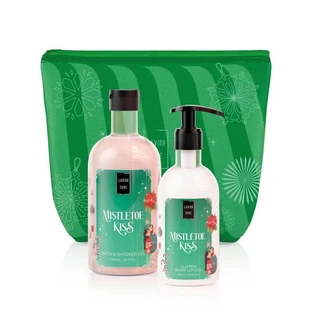 LAVISH CARE Mistletoe Kiss Christmas Set Bath & Shower Gel 500ml & Glitter Body Lotion 300ml