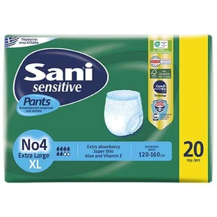 SANI Sensitive Pants Sous-vêtements élastiques pour l'incontinence No4 XL 20 pièces