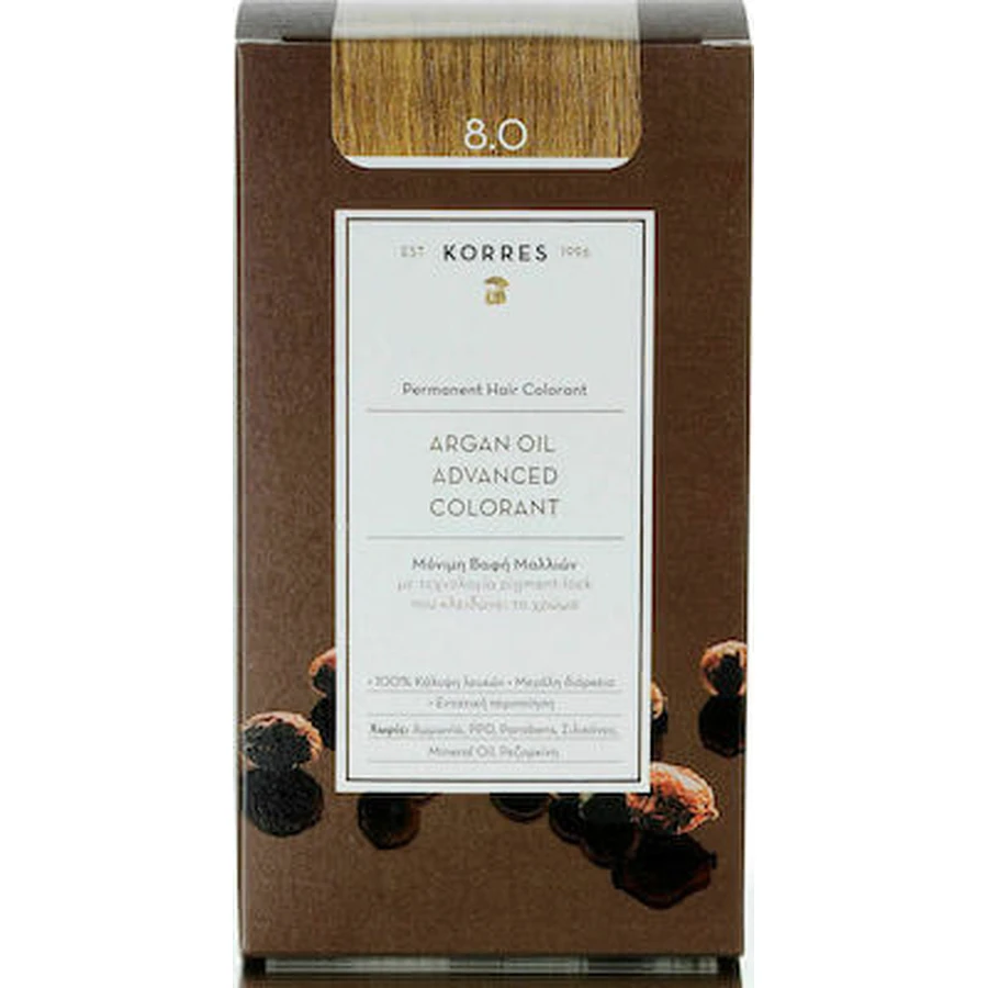KORRES Argan Oil Advanced Colorant Hair Color 8.0 Blonde Light Natural