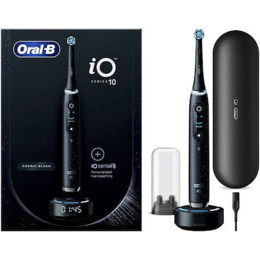 ORAL B iO Series 10 Cepillo de Dientes Eléctrico con Temporizador, Sensor de Presión y Estuche de Viaje Negro Cósmico