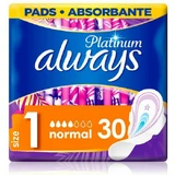 ALWAYS Ultra Platinum Compresas normales con alas nº 1, 30 unidades