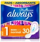 ALWAYS Ultra Platinum Compresas normales con alas nº 1, 30 unidades