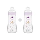 MAM Easy Active Plastic Bottle with Silicone Nipple 330ml For 4+ Months 2 pieces