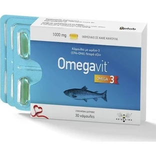 UPLAB Pharmaceuticals Omegavit Capsules Omega-3 (EPA & DHA) Vetzuren 1000mg 30 Softgels