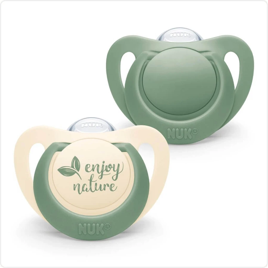NUK For Nature Siliconen Fopspeen 0-6m 2 Stuks 10.730.762 - Groen