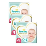 PAMPERS Couches pour bébés Premium Care No.4 8-14Kgr 156 pièces (3 paquets de 52 pièces)