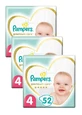 PAMPERS Couches pour bébés Premium Care No.4 8-14Kgr 156 pièces (3 paquets de 52 pièces)