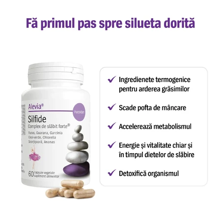 Silfide Complex Forte Fucoidan, 60 comprimidos, control de peso, Alevia