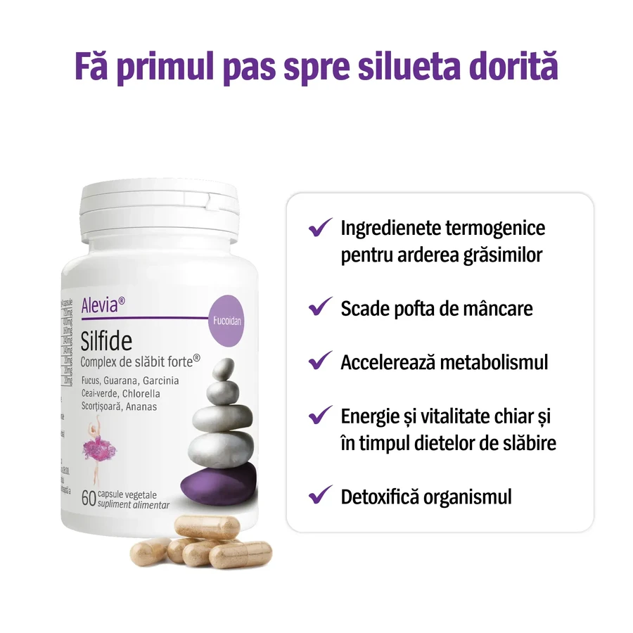 Silfide Complex Forte Fucoidan, 60 comprimidos, control de peso, Alevia