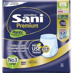 SANI Premium Pants No3 Large 100-140 12 Pieces