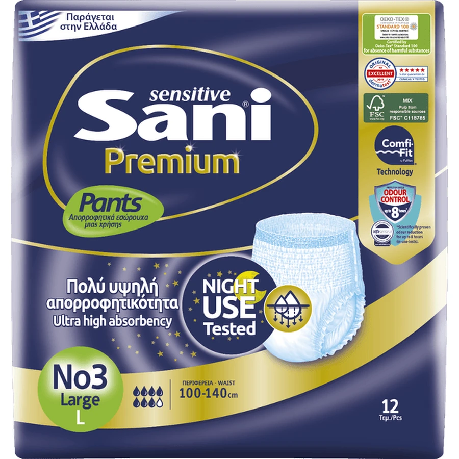 SANI Premium Pants No3 Large 100-140 12 Pieces