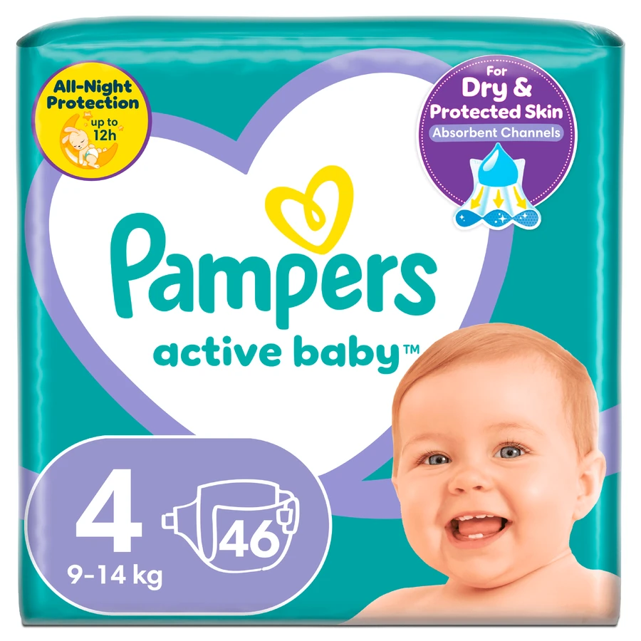 PAMPERS Active Baby No.4 für 9-14kg 46 Stück