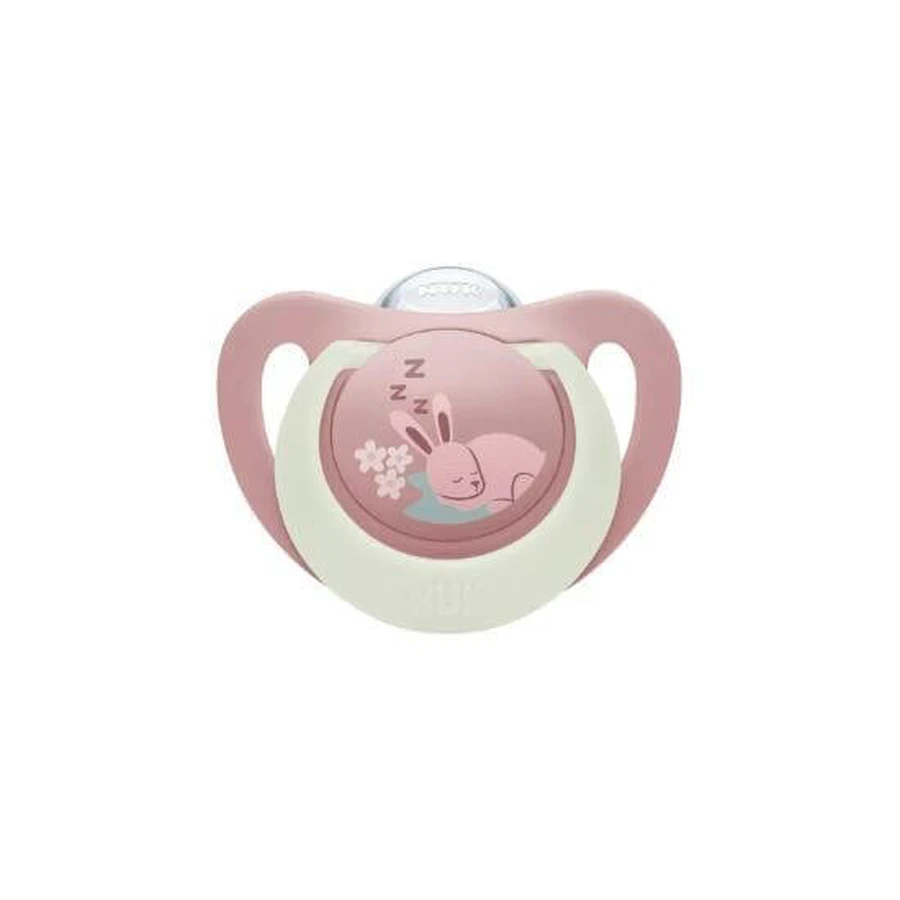 NUK Silicone Fopspeen Eerste Keuze Nacht Voor 6-18 Maanden, Met Etui