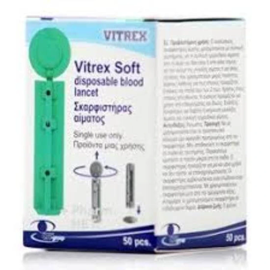 WIN MEDICA Lancettes Vitrex Soft Testeurs de glycémie 50 pièces