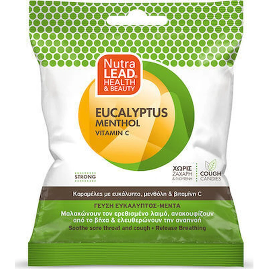 PHARMALEAD Bonbons contre la toux Eucalyptus, Menthol, Vitamine C, contre la toux et les irritations de la gorge 40gr