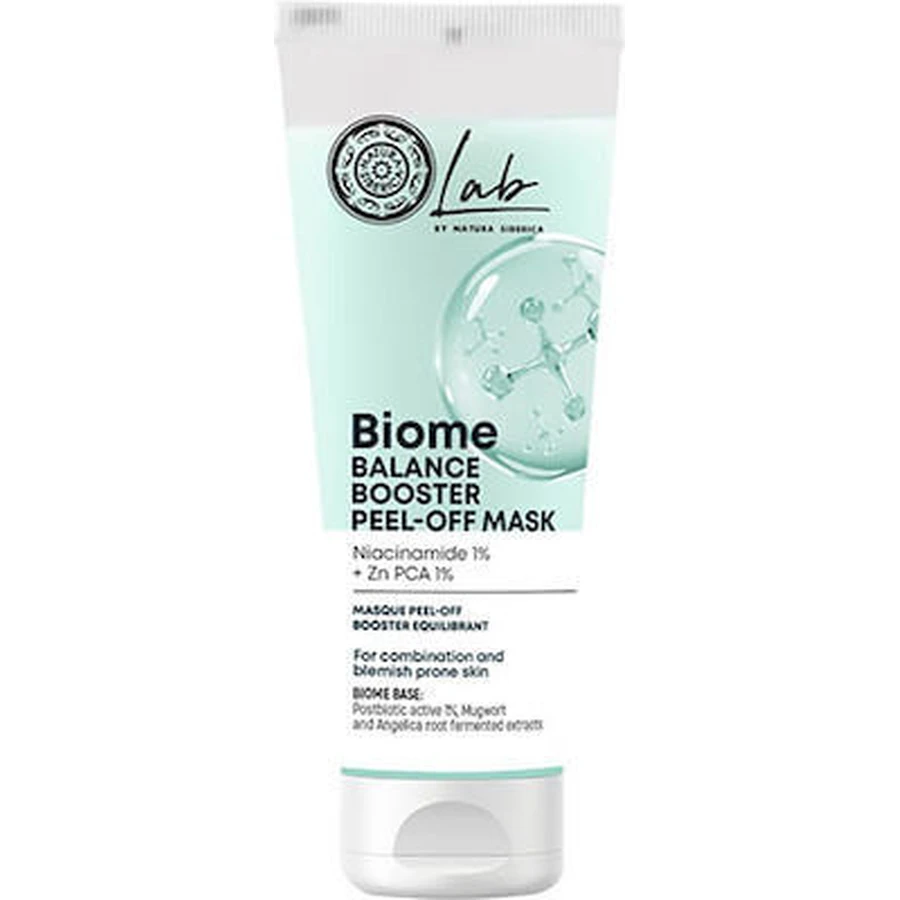 NATURA SIBERICA Lab Biome Balance Booster Peel-Off Mask Face Balancing Mask With Niacinamide & Zinc 75ml
